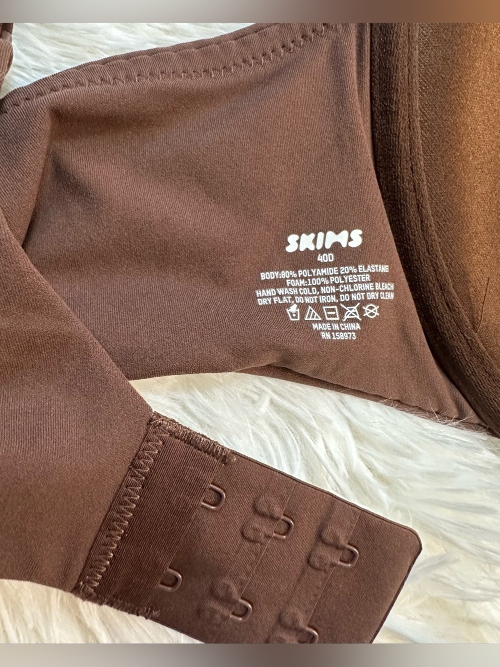 SKIMS T-Shirt Bra 40D Cocoa Brown Smooth Underwire Full Coverage Everyday - Picture 5 of 5